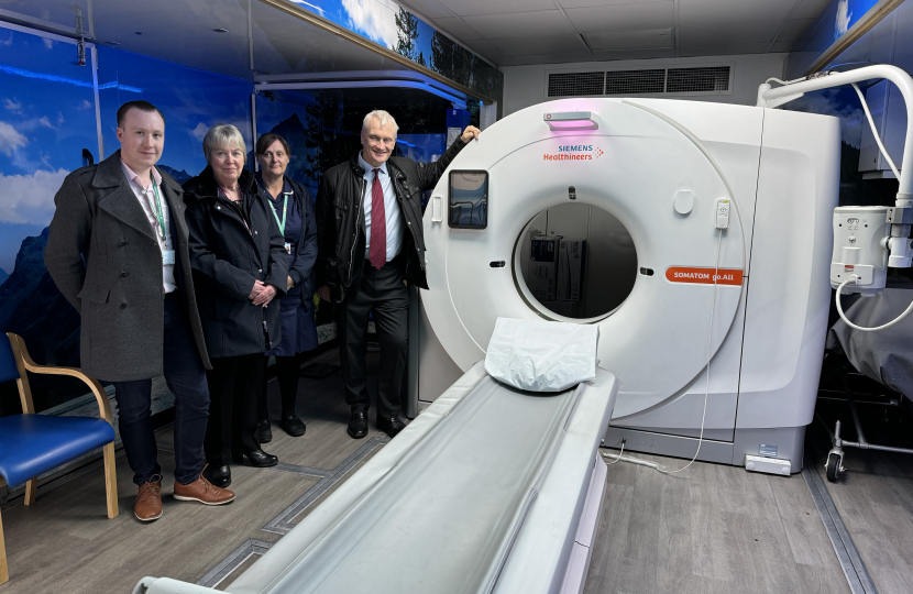 Left to Right – Cllr Sean McMaster, Cllr Lyn Healing, Michelle Clark and Graham Stuart MP at the Lung Health Check Centre in Withernsea