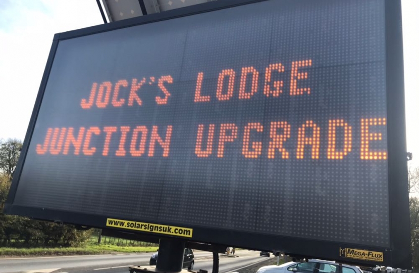 Jocks Lodge construction sign