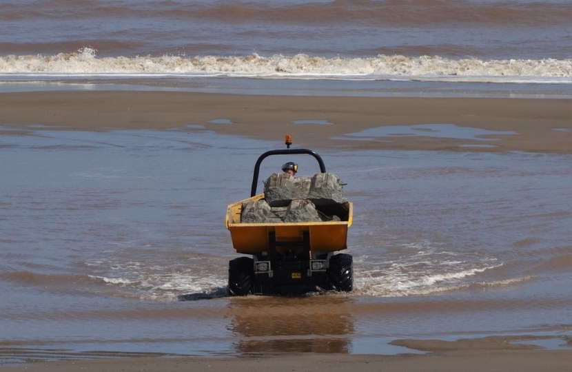 Sea defence works on Withernsea beach