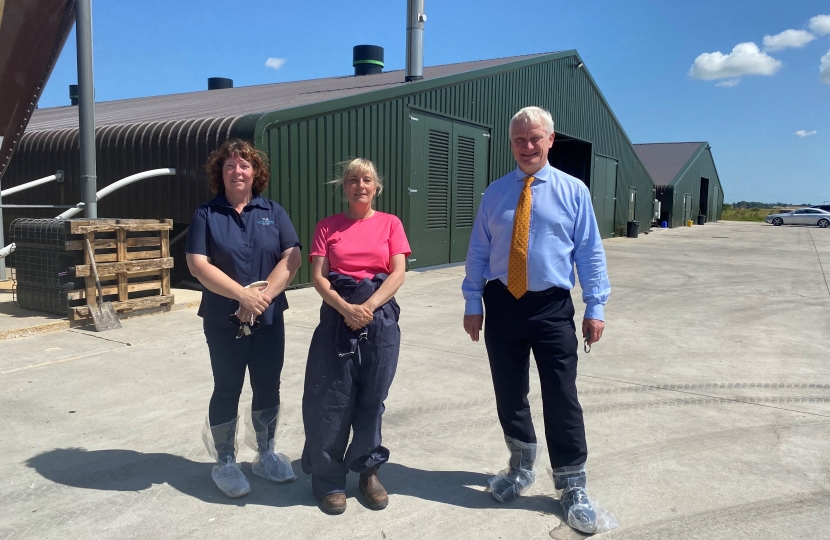 Graham with Claire Wright (Financial Director) & Mel Jackson (Farms Supervisor)