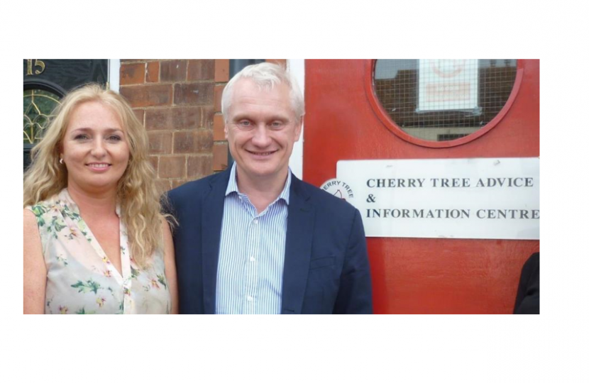 Graham with Manager of Cherry Tree Centre
