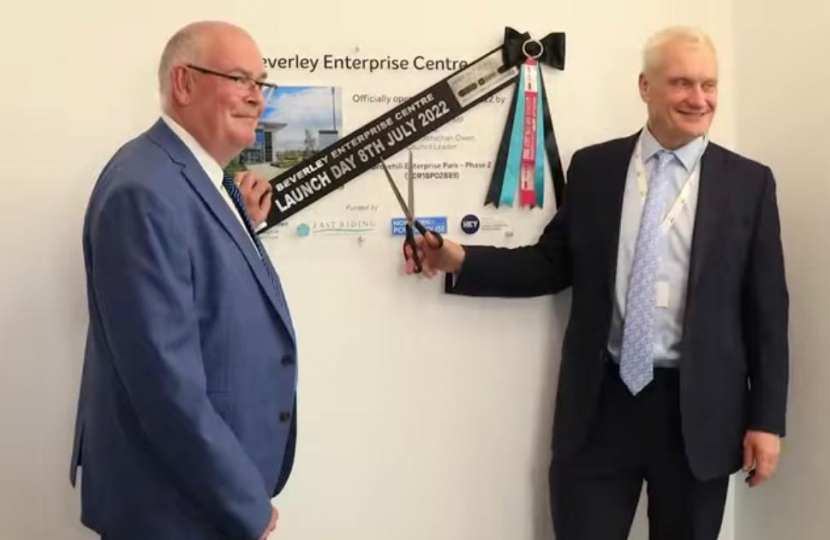 Graham Stuart MP Cuts Ribbon to Open Beverley Enterprise Centre
