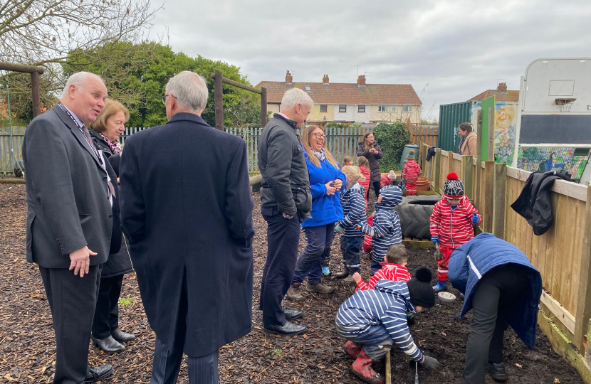 Graham Stuart MP attending a Forest School Lesson at Paull Primary School