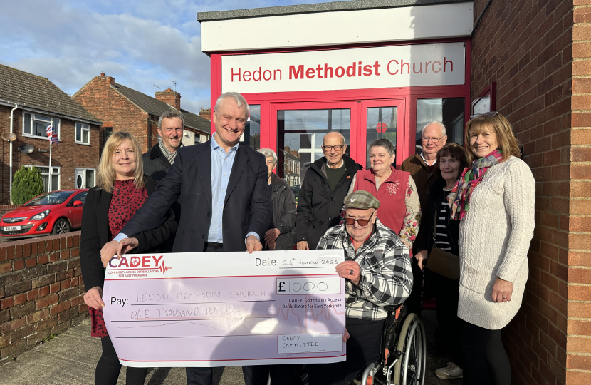Graham with members of Hedon Methodist Church, including Ray Longhorn (in wheelchair) and Val Hoff