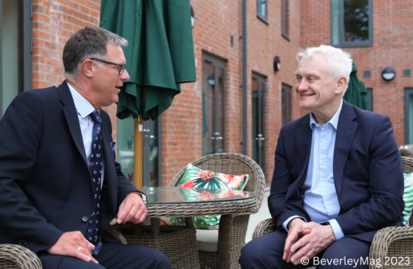 Robert Hall and Graham Stuart MP at Chapter House Care Home