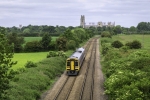 Train driving towards Beverley Minster (Image credit: Sam Hewitt)