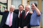 Graham celebrating Caravan Tax win with David Davis MP and Greg Knight MP. 