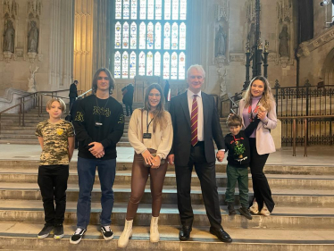 Graham Stuart MP with Olena and her family